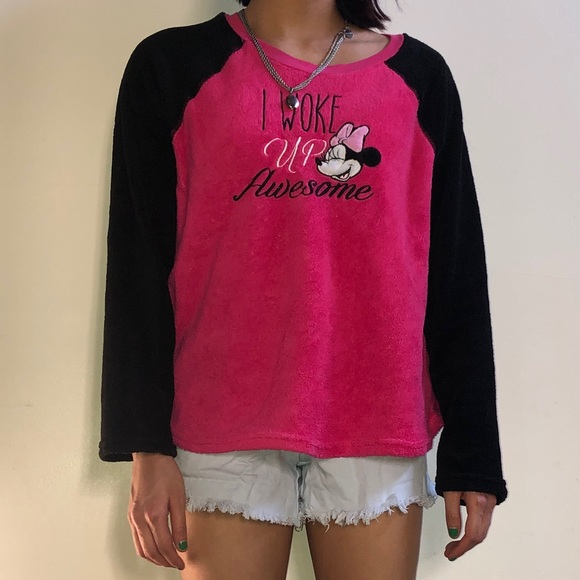 Minnie Mouse Fuzzy Sweater - Picture 1 of 3